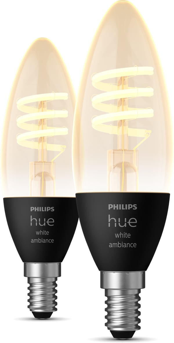 Philips Hue - filamentintelligent lampe, White Ambiance Filament, E14, 2-pack