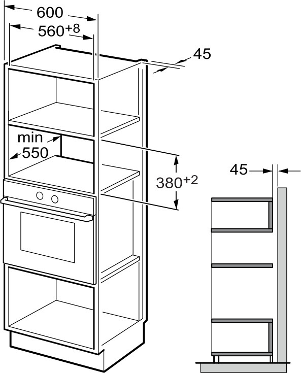 Gram IM 2061490B indbygningsmikrobølgeovn, sort.