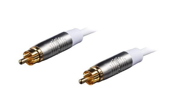 Fuj:tech RCA hane – RCA hane ljudkabel, 5 m, vit