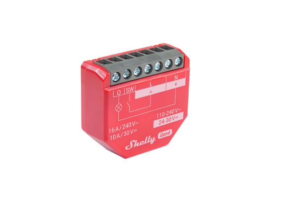 Shelly 1PM Gen4 smart switch, röd