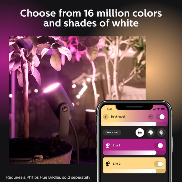 Philips Hue Lily Outdoor White and Colour Ambiance -trädgårdsbelysningsset