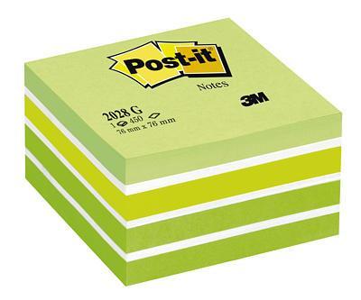 Post-it anteckningskub pastellfärger grön 76 x 76 mm