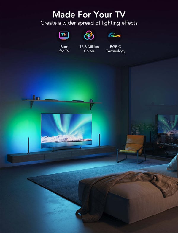 Govee RGBIC TV-lysstribe smart belysning, 40 - 70" TV-apparater