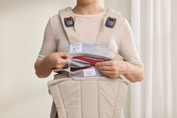 BabyBjörn Harmony Woven Mélange bärsele, ljus beige