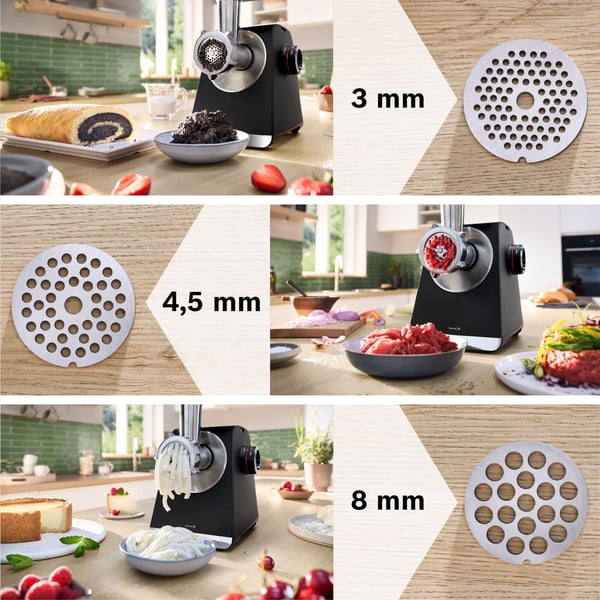 Bosch Serie 4 MultiPower MFWS682B köttkvarn, 2100 W, svart