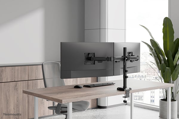 Neomounts DS60-600BL2 NERO bildskärmsarm för två 10-32" skärmar, svart