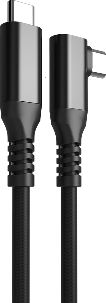 Fuj:tech USB-C 90° - USB-C-kabel, 1 m, svart
