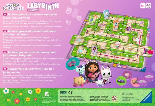 Ravensburger Föränderlig Labyrint Gabby's Dollhouse Junior -brädspel