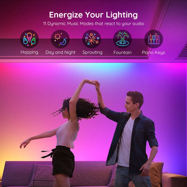 Govee RGBIC Basic LED Strip Lights -LED-ljusslinga, Wi-Fi + Bluetooth, 5 m