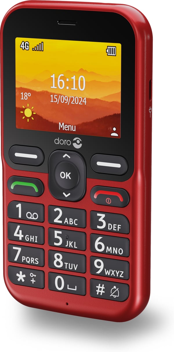 Doro Leva L11 -standardtelefon, rød