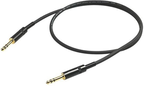 PROEL 6,3mm stereo han - 6,3mm stereo han, 5m, sort