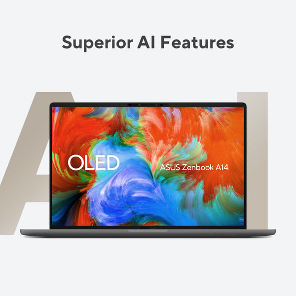 Asus Zenbook A14 bärbar dator, grå, Windows 11