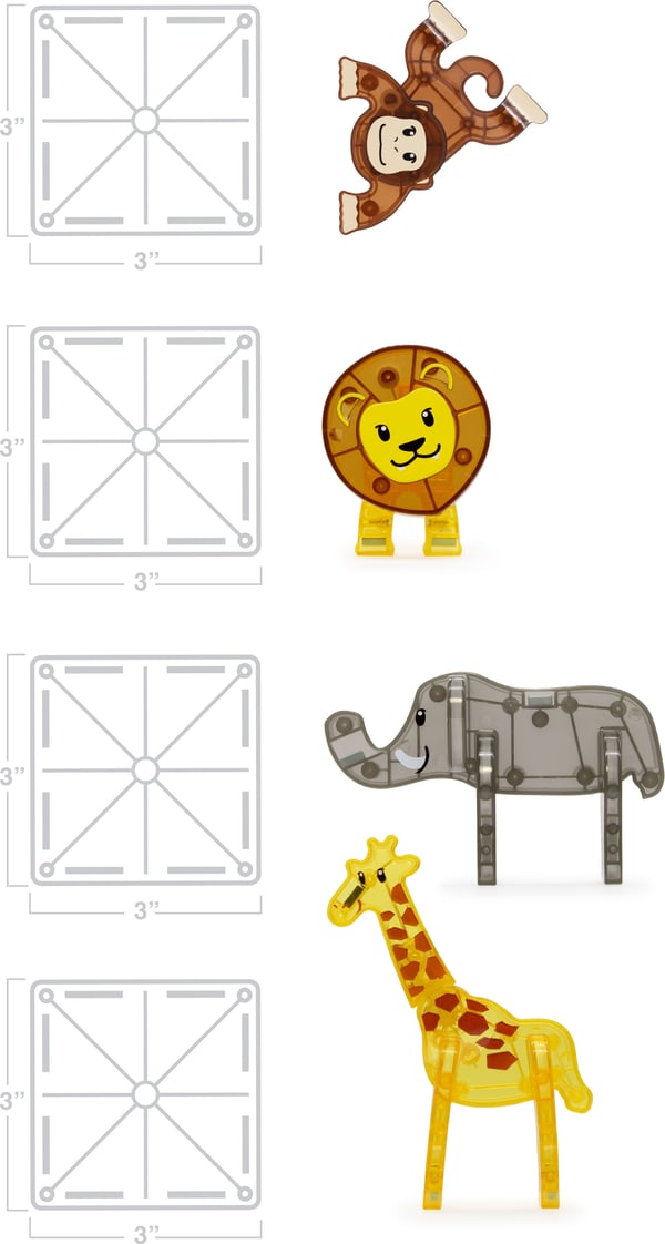 MAGNA-TILES Safari-djur - magnetbyggsats, 25 delar