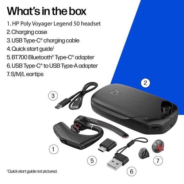 Poly Voyager Legend 50-M Headset UC Bluetooth-headset + laddningsetui