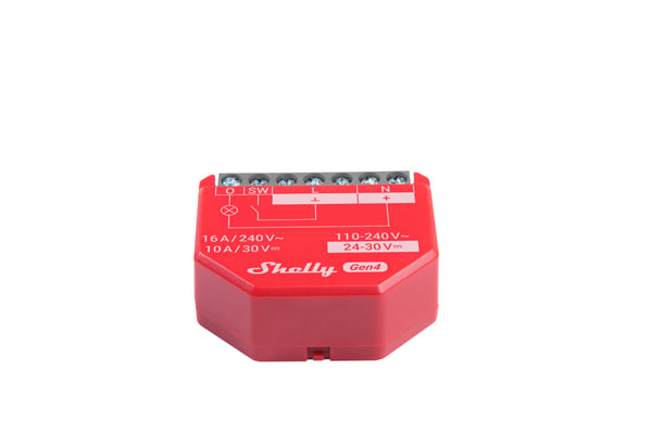 Shelly 1PM Gen4 smart switch, röd