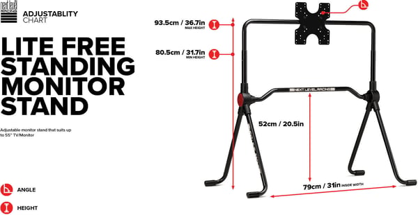 Next Level Racing Lite Free Standing Monitor Stand -displaystativ