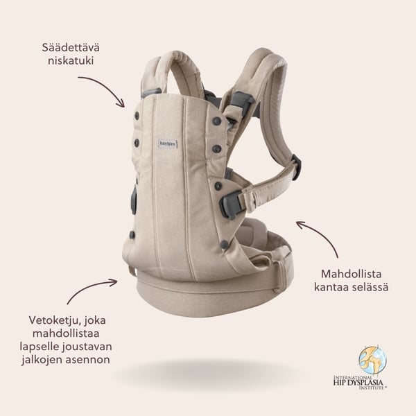BabyBjörn Harmony Woven Mélange bärsele, ljus beige