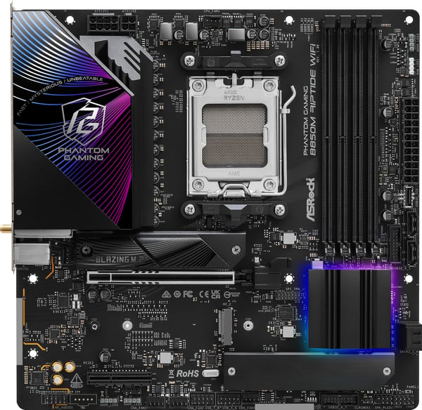 Asrock Phantom Gaming B850M Riptide WiFi AMD AM5 MicroATX-moderkort