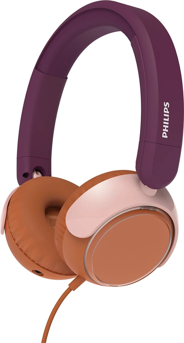 Philips TTAK2000MP/00 trådbundna hörlurar för barn, rödviolett
