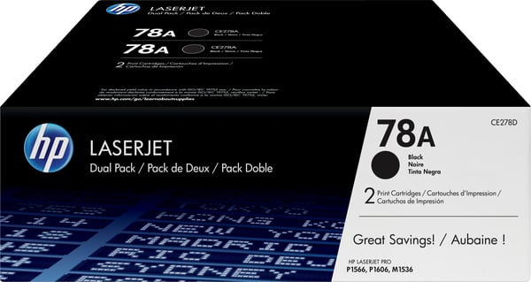 HP 78A Dual Pack -laserkassett, 2 st, svart