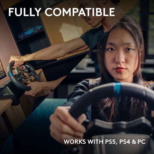 Logitech G923 TRUEFORCE Racing Wheel -rattkontroll och pedaler, PS5/PS4/PC