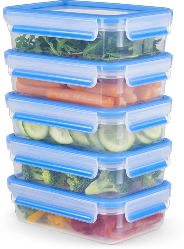 Tefal MasterSeal MealPrep -förvaringslådor, 5 x 0,8 L