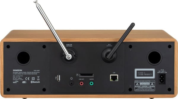 Sangean DDR-66BT -bordradio med CD-afspiller, nøddebrun