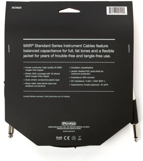MXR Standard -instrumentkabel 6 m, sort