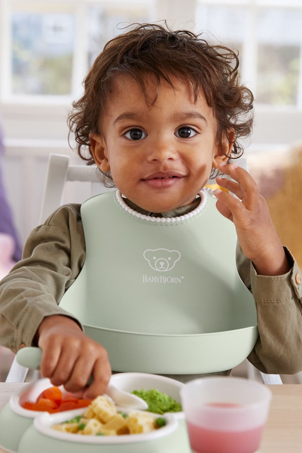BabyBjörn Baby Bib -madlappen, 2 stk, Grå / Pulvergrøn