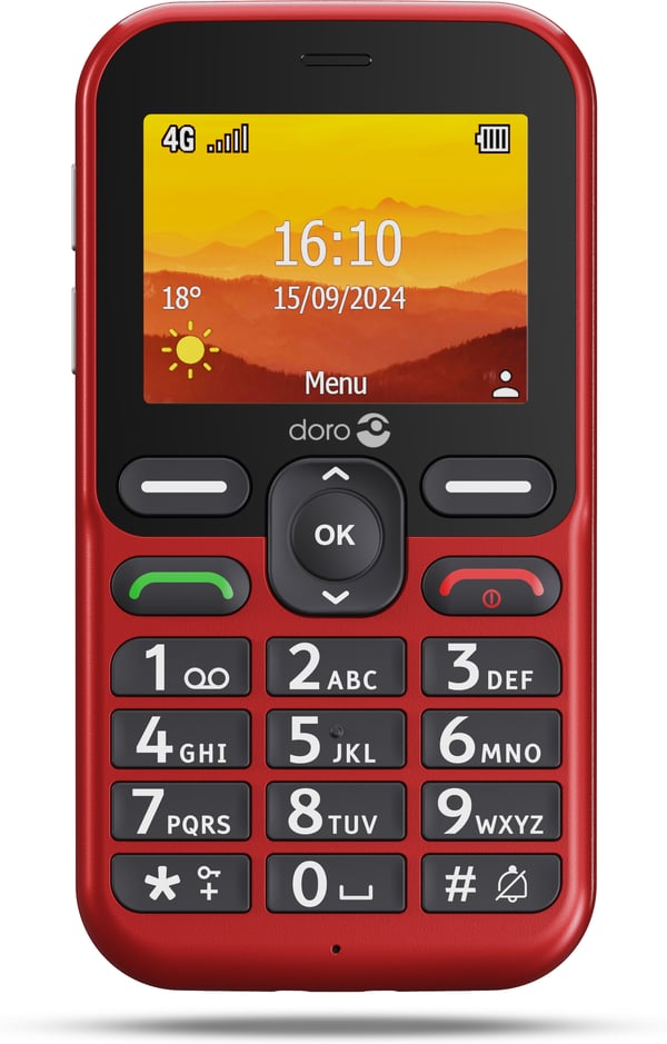 Doro Leva L11 -standardtelefon, rød