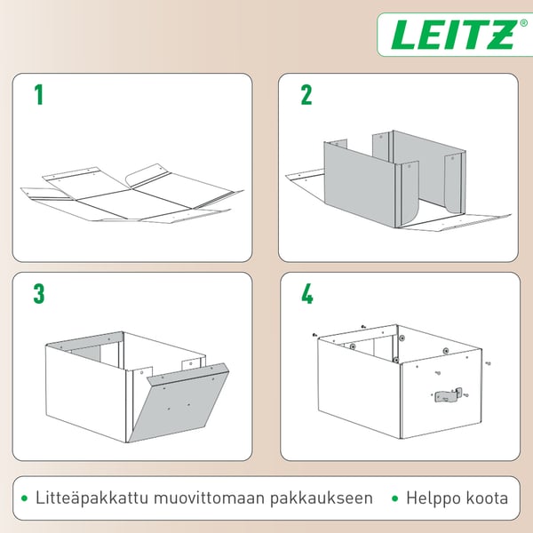 Leitz Puro förvaringslåda med lock, S-storlek, 7 l, 2 st, mörkblå