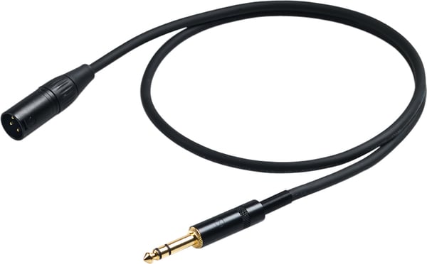 PROEL 6,3mm stereo hane - XLR hane, 2m, svart
