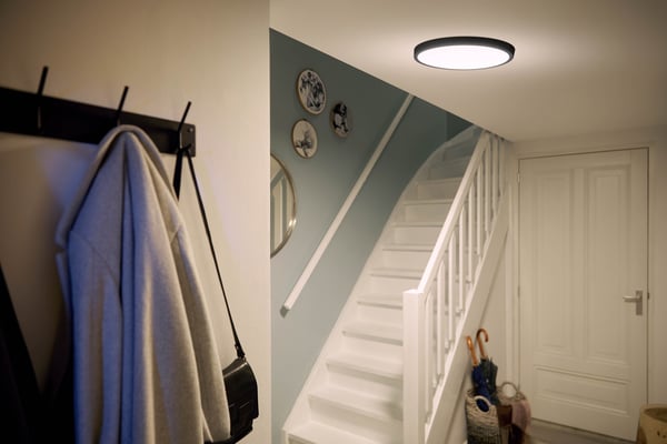Philips Magneos DL252 -takplafond, rund, svart, 1900 lm, 2700K