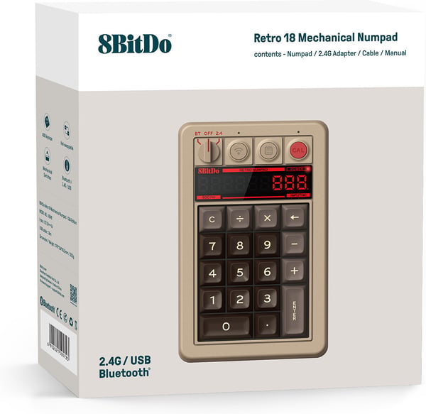 8BitDo Retro Mekaniskt Numpad – C64 Edition, Windows / Android