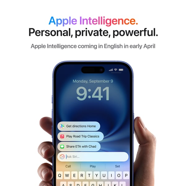 Apple iPhone 16 128 GB -telefon, svart (MYE73)