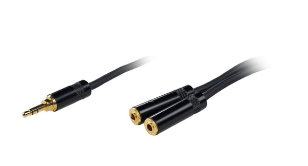Fuj:tech 3,5 mm TRS hane – 2 x 3,5 mm TRS hona Y-splitter, 20 cm