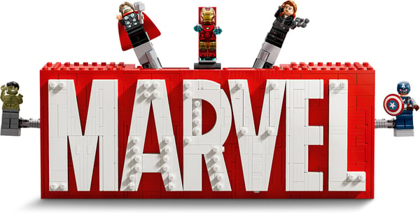 LEGO Superhelte Marvel 76313 – MARVEL-logo og minifigurer