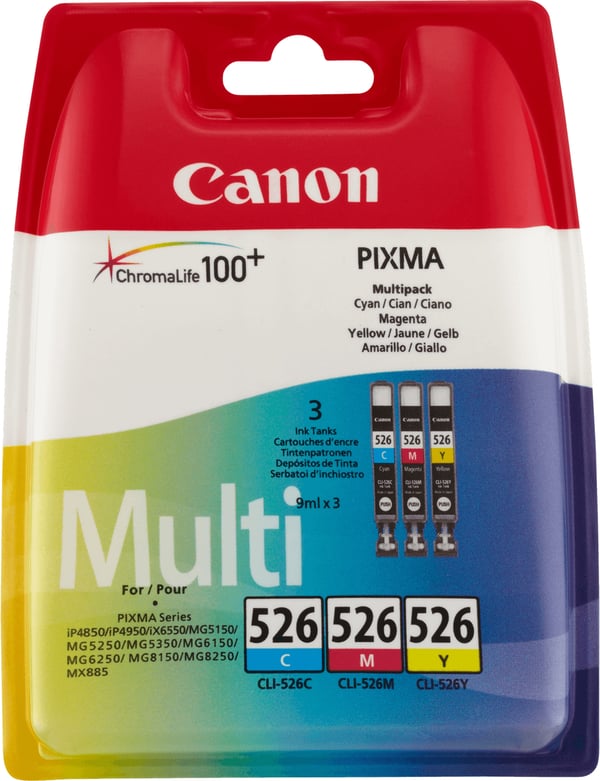 Canon CLI-526 - bläckpatronpaket, 3 färger