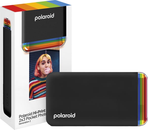 Polaroid Hi-Print Gen 2 -skrivare + 2 paket Polaroid Hi-Print -skrivarpapper, svart