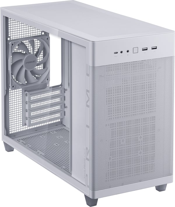 Asus Prime AP201 TG Micro-ATX-kabinet med vindue, hvid