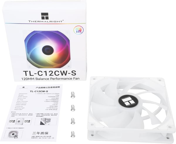 Thermalright TL-C12C-S ARGB-fläkt, 120 mm, vit