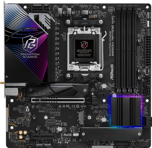 Asrock Phantom Gaming B850M Riptide WiFi AMD AM5 MicroATX-moderkort