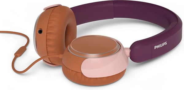 Philips TTAK2000MP/00 trådbundna hörlurar för barn, rödviolett