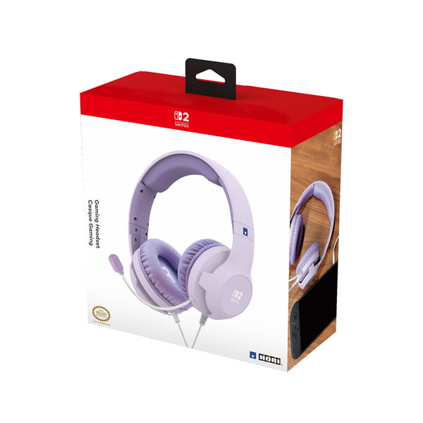 HORI Gaming Headset spelhörlurar, Switch, lavendel