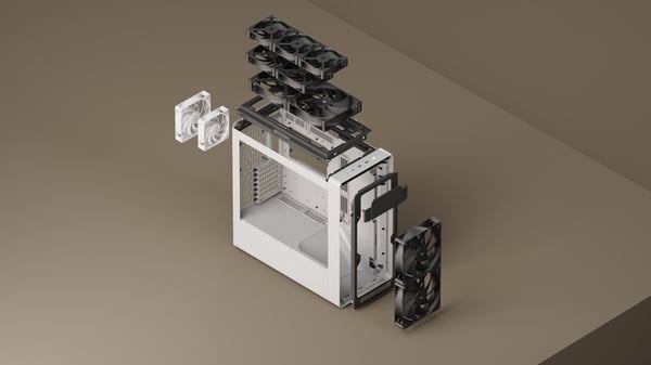 HAVN BF 360 Flow Mid Tower ATX-chassi, vit