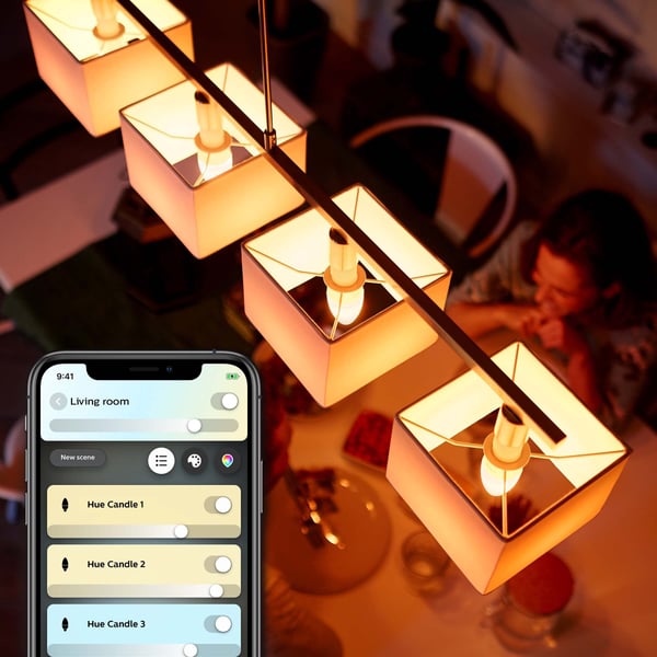 Philips Hue White Ambiance -LED-smartpære, BT, E14, 470 lm