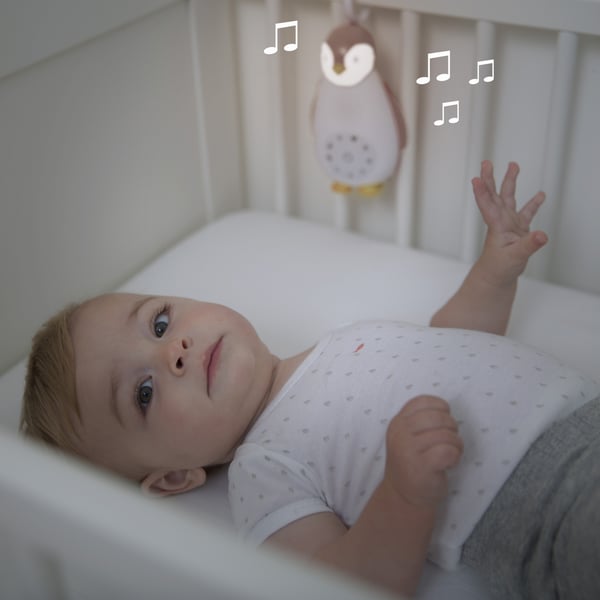 Zazu Zoe -högtalarnattlampa, pingvin, grå