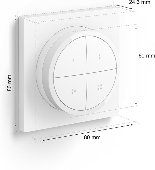 Philips Hue Tap drejeknapkontakt - trykknap, hvid