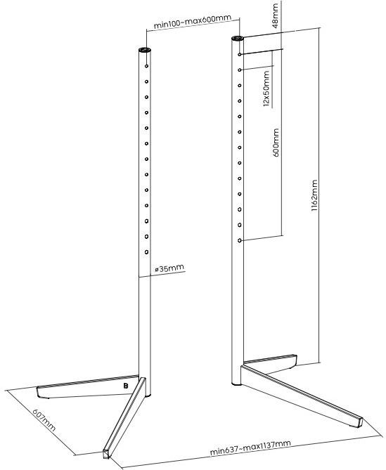 One For All WM7610 gulvstander til 32-65" TV-apparater