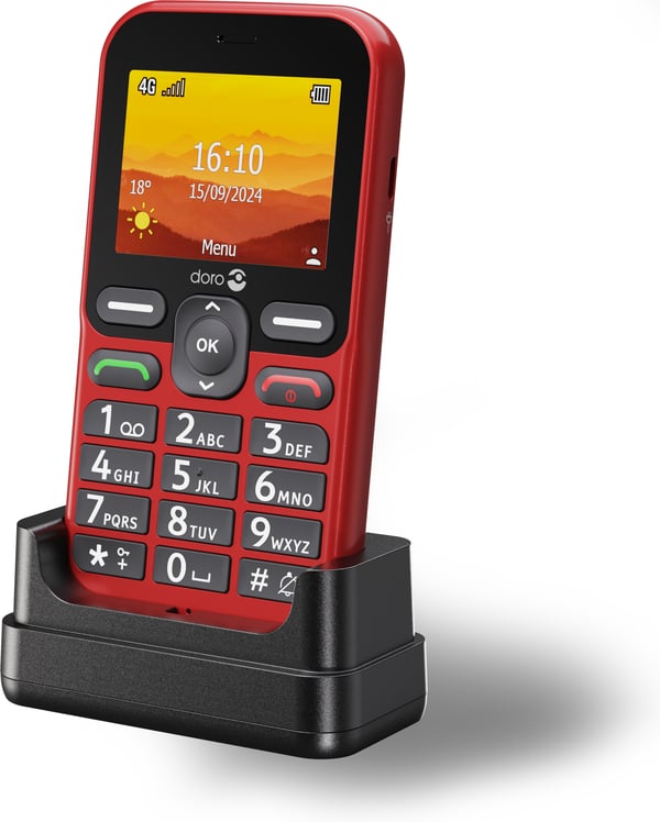 Doro Leva L11 -standardtelefon, rød